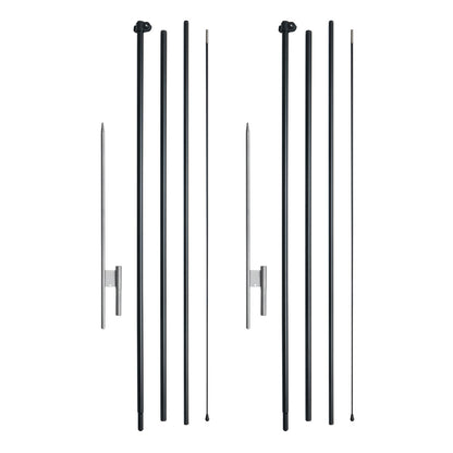 Feather Flag Pole Kit, 2 Packs Swooper Flag Pole 16.3 ft, Sign Flag Poles for Business Advertising Flags Outdoor, with Ground Stakes and A Carrying Bag (Flag Not Included)