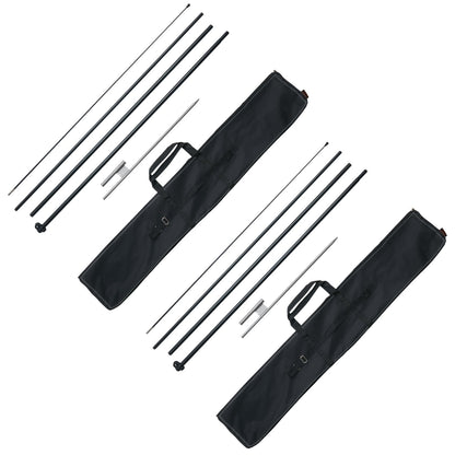 Feather Flag Pole Kit, 2 Packs Swooper Flag Pole 16.3 ft, Sign Flag Poles for Business Advertising Flags Outdoor, with Ground Stakes and A Carrying Bag (Flag Not Included)