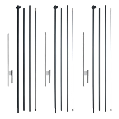 Feather Flag Pole Kit, 3 Packs Swooper Flag Pole 16.3 ft, Sign Flag Poles for Business Advertising Flags Outdoor, with Ground Stakes and A Carrying Bag (Flag Not Included)