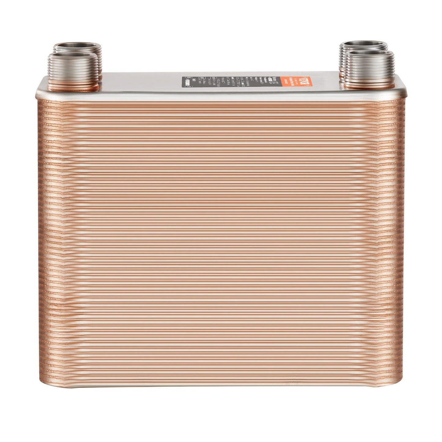 Wärmetauscher, 5" x 12", 100 Platten, gelöteter Plattenwärmetauscher, Kupfer/316L Edelstahl, Wasser-Wasser-Wärmetauscher für Fußbodenheizung, Warmwasserbereitung, Schneeschmelze, Bierkühlung