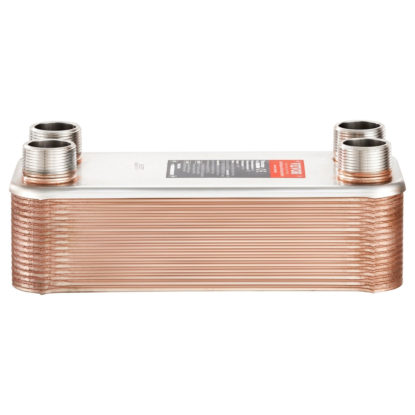 Heat Exchanger, 5"x 12" 30 Plates Brazed Plate Heat Exchanger, Copper/316L Stainless Steel Water To Water Heat Exchanger For Floor Heating, Water Heating, Snow Melting, Beer Cooling