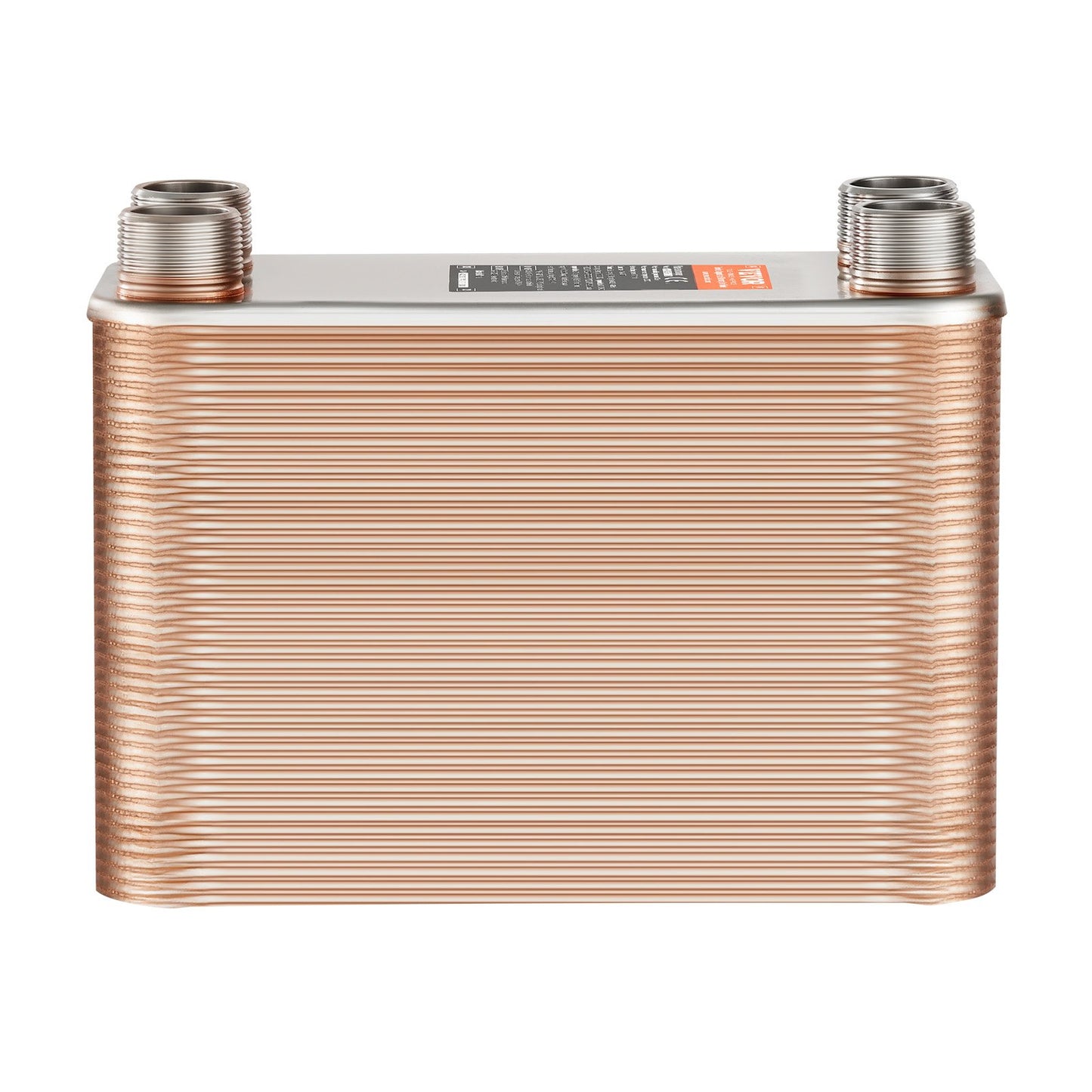 Heat Exchanger, 5"x 12" 80 Plates Brazed Plate Heat Exchanger, Copper/316L Stainless Steel Water To Water Heat Exchanger For Floor Heating, Water Heating, Snow Melting, Beer Cooling