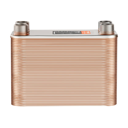 Heat Exchanger, 5"x 12" 80 Plates Brazed Plate Heat Exchanger, Copper/316L Stainless Steel Water To Water Heat Exchanger For Floor Heating, Water Heating, Snow Melting, Beer Cooling