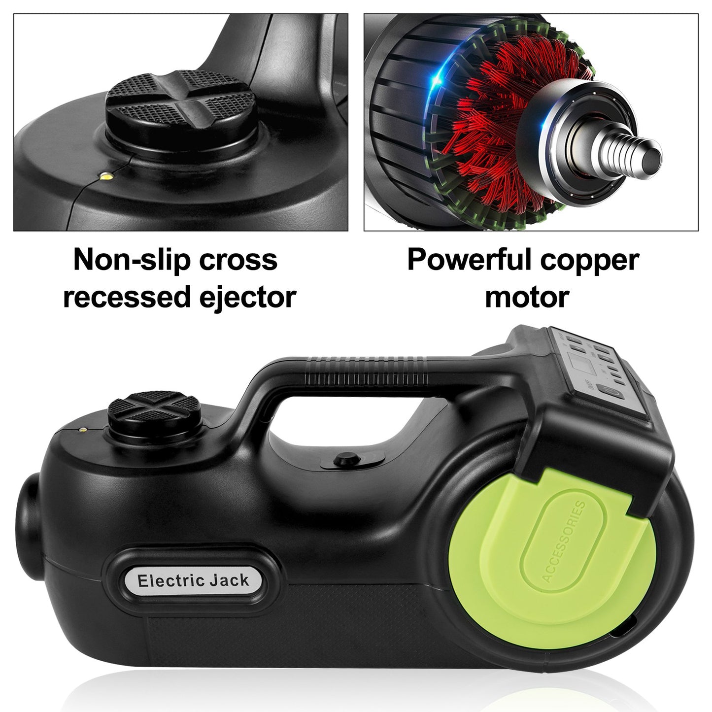 Electric Car Jack 5 Ton Car Jack Hydraulic, Electric Floor Jack with Electric Impact Wrench, LED Light Hydraulic Jack Car Repair Tool, 155-530mm Lifting Range for SUV MPV Sedan Truck Repair