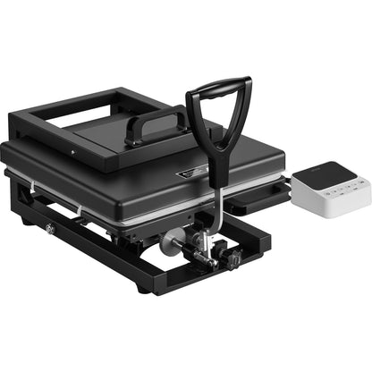 Hybrid-Heißpresse, 380 x 380 mm, 5-in-1-Multifunktion, schnelles und gleichmäßiges Aufheizen, patentiertes Design, einfache Bedienung, Sublimationspresse für T-Shirts, Tassen, Becher, Kappen und Teller, Schwarz