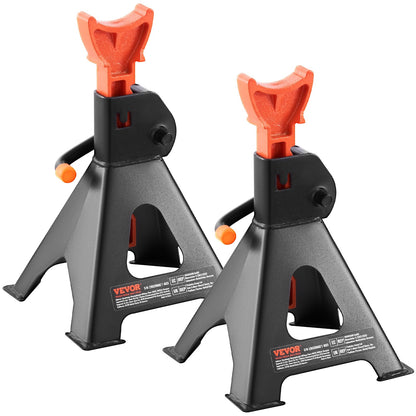 Jack Stands, 3 Ton (6,000 lbs) Capacity Car Jack Stands, 10.8-16.3 inch Adjustable Height, for lifting SUV, Pickup Truck, Car and UTV/ATV, Red, 1 Pair