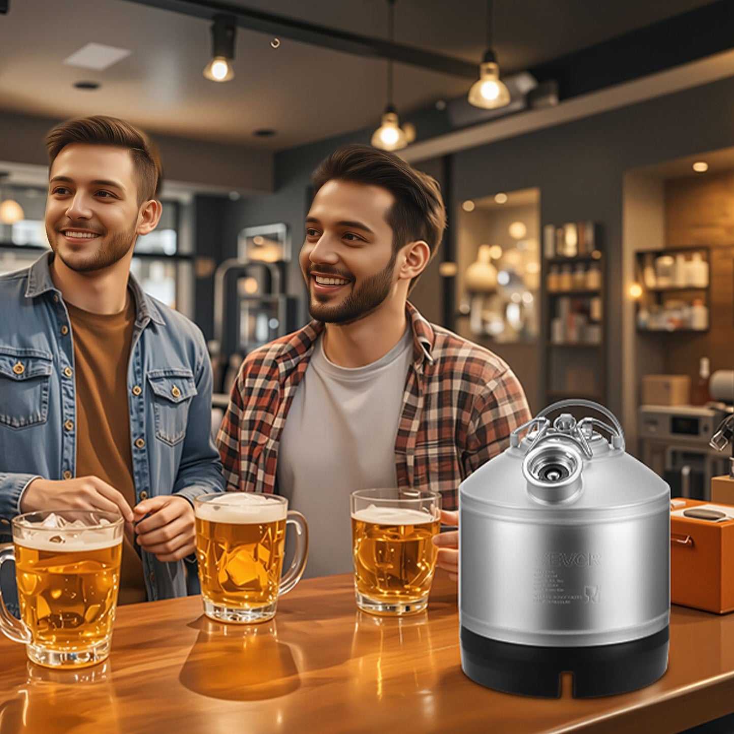 Reinigungsset für Bierleitungen (6,5 l) mit D-Kupplung und Gummifuß, geeignet für Bierleitungen, aus Edelstahl 304