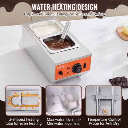 Chocolate Tempering Machine Chocolate Melting Pot 4.1 kg 2 Tanks