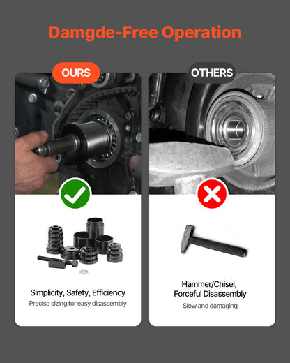 Radlager-Auszieher-Set, 23-teilig, für den Aus- und Einbau von Radlagern an Vorderrädern, inklusive Gleitschraube, Buchsen, Hülsen und Aufbewahrungskoffer