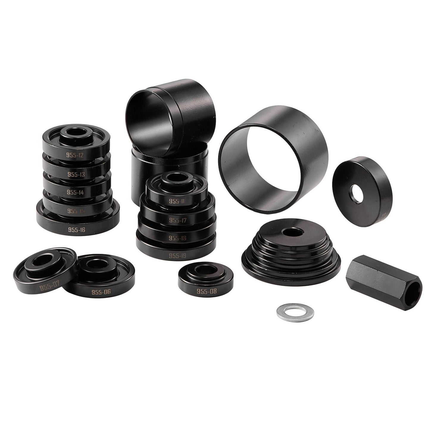 Radlager-Auszieher-Set, 23-teilig, für den Aus- und Einbau von Radlagern an Vorderrädern, inklusive Gleitschraube, Buchsen, Hülsen und Aufbewahrungskoffer