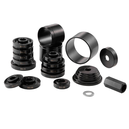 Radlager-Auszieher-Set, 23-teilig, für den Aus- und Einbau von Radlagern an Vorderrädern, inklusive Gleitschraube, Buchsen, Hülsen und Aufbewahrungskoffer