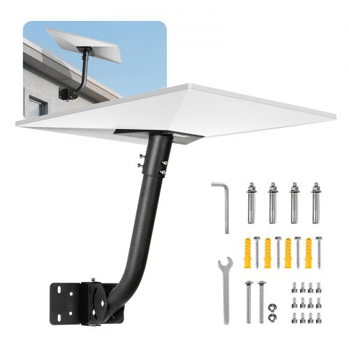 Starlink Gen 3 Mount, Adjustable Angle Wall Mounting Standard Gen 3 Pipe Kit, Heavy-Duty Steel Long Starlink Pole Adapter, Compatible with Gen3 and V3, Easy to Assembly, Black