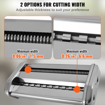 Nudelmaschine mit 9 einstellbaren Dickenstufen, Nudelwalzen und -schneider aus Edelstahl, manueller Handpresse, Küchenwerkzeug-Set zur Nudelherstellung, ideal für Spaghetti und Lasagne