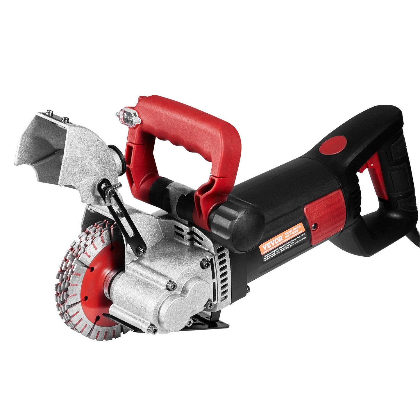 Wandnutfräsmaschine, 34 mm Schnitttiefe, 42 mm Schnittbreite, 4800 W, mit 5 Sägeblättern (125 mm Durchmesser), 6200 U/min und Infrarotbeleuchtung.