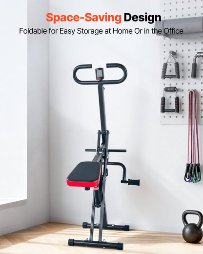 Squat-Maschine, Rudermaschine für tiefe Kniebeugen zu Hause, einfach aufzubauen und zusammenklappbar, Gesäßmuskeltrainer mit 12-stufigem, einstellbarem Widerstand, Trainingsgerät für Gesäß und Beine, Schwarz