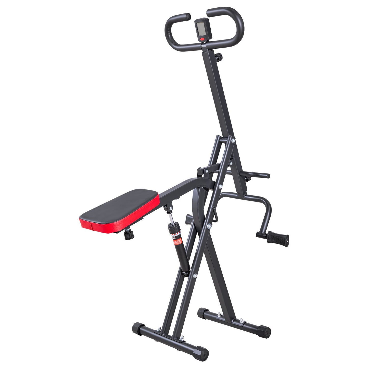 Squat-Maschine, Rudermaschine für tiefe Kniebeugen zu Hause, einfach aufzubauen und zusammenklappbar, Gesäßmuskeltrainer mit 12-stufigem, einstellbarem Widerstand, Trainingsgerät für Gesäß und Beine, Schwarz