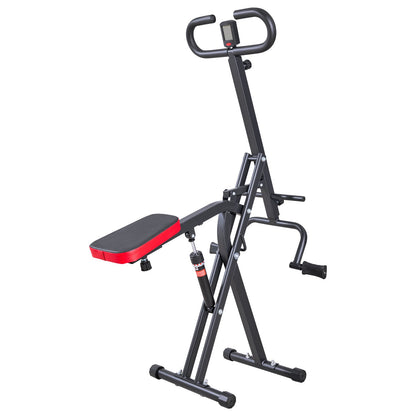 Squat-Maschine, Rudermaschine für tiefe Kniebeugen zu Hause, einfach aufzubauen und zusammenklappbar, Gesäßmuskeltrainer mit 12-stufigem, einstellbarem Widerstand, Trainingsgerät für Gesäß und Beine, Schwarz