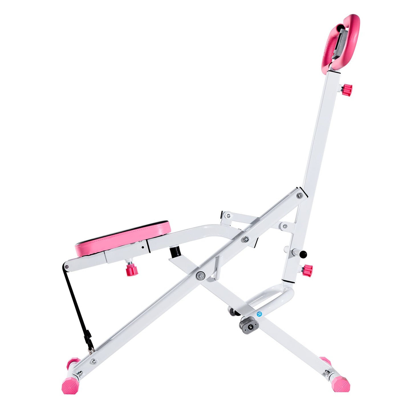 Squat Machine, Deep Squat Rowing Machine for Home, Easy Setup & Foldable Exercise Equipment, Glute Trainer Machine with 3 High-Strength Resistance Bands, Glutes & Leg Home Workout Machine, White