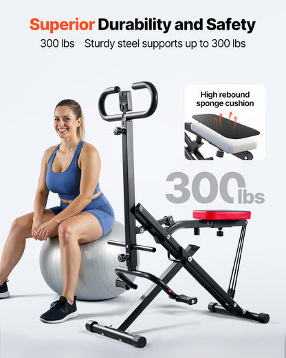 Squat Machine, Deep Squat Rowing Machine for Home, Easy Setup & Foldable Exercise Equipment, Glute Trainer Machine with 3 High-Strength Resistance Bands, Glutes & Leg Home Workout Machine, Black