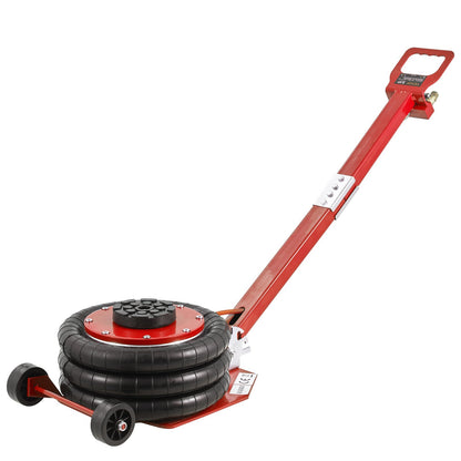 Air Jack, 3 Ton/3000 kg Triple Bag Air Jack, Airbag Jack with Six Steel Pipes, Lift up to 44.9 cm, 3-5 s Fast Lifting Pneumatic Jack, with Adjustable Long Handle for Cars, Garages, Repair (Red)