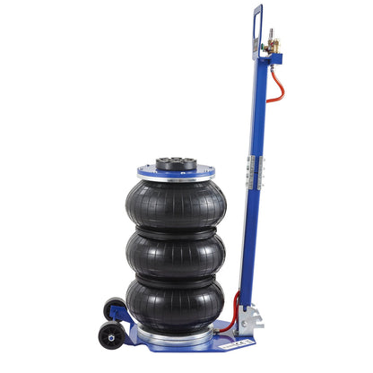 Air Jack, 3 Ton/3000 kg Triple Bag Air Jack, Airbag Jack with Six Steel Pipes, Lift up to 44.9cm, 3-5 s Fast Lifting Pneumatic Jack, with Adjustable Long Handles for Cars, Garages, Repair (Blue)