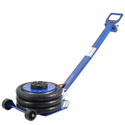 Air Jack, 3 Ton/3000 kg Triple Bag Air Jack, Airbag Jack with Six Steel Pipes, Lift up to 44.9cm, 3-5 s Fast Lifting Pneumatic Jack, with Adjustable Long Handles for Cars, Garages, Repair (Blue)