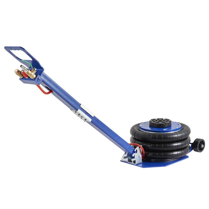 Air Jack, 3 Ton/3000 kg Triple Bag Air Jack, Airbag Jack with Six Steel Pipes, Lift up to 44.9cm, 3-5 s Fast Lifting Pneumatic Jack, with Adjustable Long Handles for Cars, Garages, Repair (Blue)