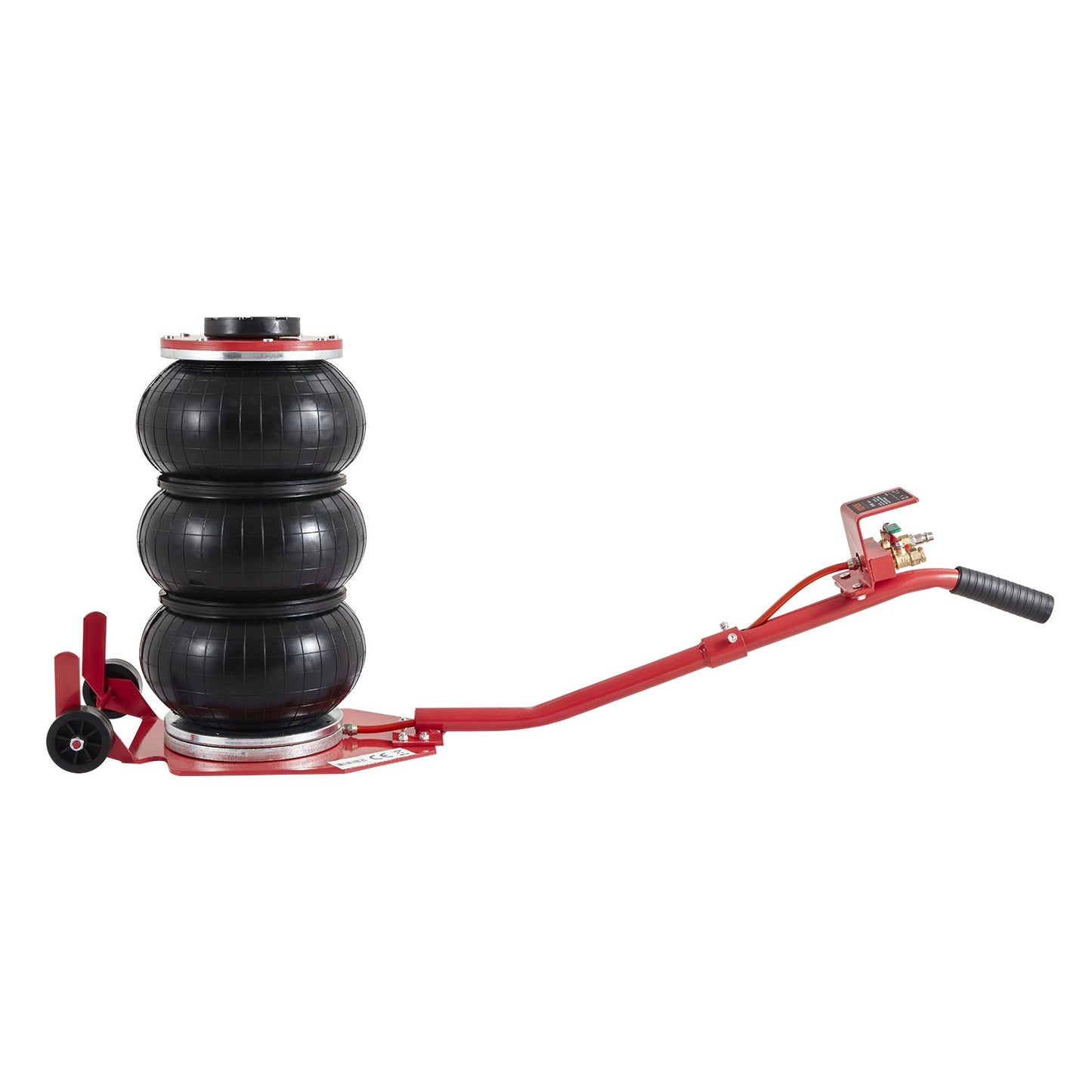 Air Jack, 3 Ton/6600 lbs Triple Bag Air Jack, Airbag Jack with Six Steel Pipes, Lift up to 17.7 inch/450 mm, 3-5 s Fast Lifting Pneumatic Jack, with Long Handles for Cars, Garages, Repair, (Red)