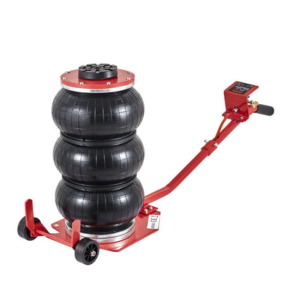 Air Jack, 3 Ton/6600 lbs Triple Bag Air Jack, Airbag Jack with Six Steel Pipes, Lift up to 17.7 inch/450 mm, 3-5 s Fast Lifting Pneumatic Jack, with Long Handles for Cars, Garages, Repair, (Red)