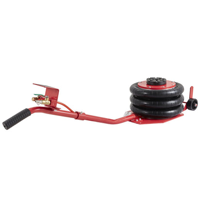 Air Jack, 3 Ton/6600 lbs Triple Bag Air Jack, Airbag Jack with Six Steel Pipes, Lift up to 17.7 inch/450 mm, 3-5 s Fast Lifting Pneumatic Jack, with Long Handles for Cars, Garages, Repair, (Red)