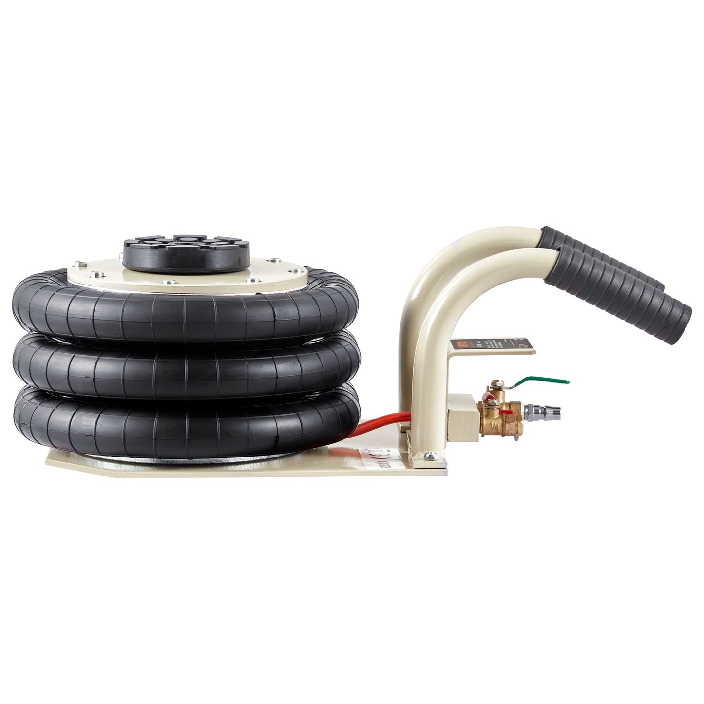 Air Jack, 3 Ton/6600 lbs Triple Bag Air Jack, Airbag Jack with Six Steel Pipes, Lift up to 17.7 inch/450 mm, 3-5 s Fast Lifting Pneumatic Jack, with Side Handles for Car, Garage, Repair (White)