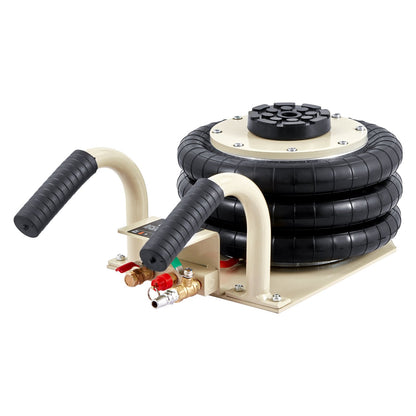Air Jack, 3 Ton/6600 lbs Triple Bag Air Jack, Airbag Jack with Six Steel Pipes, Lift up to 17.7 inch/450 mm, 3-5 s Fast Lifting Pneumatic Jack, with Side Handles for Car, Garage, Repair (White)