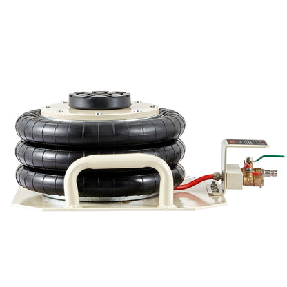 Air Jack, 3 Ton/6600 lbs Triple Bag Air Jack, Air Bag Jack Lift Up to 450 mm, 3-5S Fast Lifting Pneumatic Jack, with Side Handles for Cars, Garages, Repair (White)