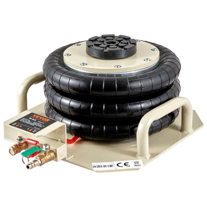 Air Jack, 3 Ton/6600 lbs Triple Bag Air Jack, Air Bag Jack Lift Up to 450 mm, 3-5S Fast Lifting Pneumatic Jack, with Side Handles for Cars, Garages, Repair (White)