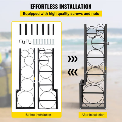 Refrigerant Tank Rack with 1x50lb, 2x30lb and 3 Small Bottles Cylinder Tank Rack, 48.5x15x11 inch Refrigerant Cylinder Rack Gas Cylinder Racks and Holders for Gas Oxygen Nitrogen Storage