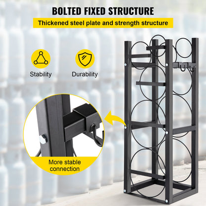 Refrigerant Tank Rack with 2x30lb and Other 3 Saving Space Cylinder Tank Rack 35x13x14-inch Refrigerant Cylinder Rack Gas Cylinder Racks and Holders for Gas Oxygen Nitrogen Storage