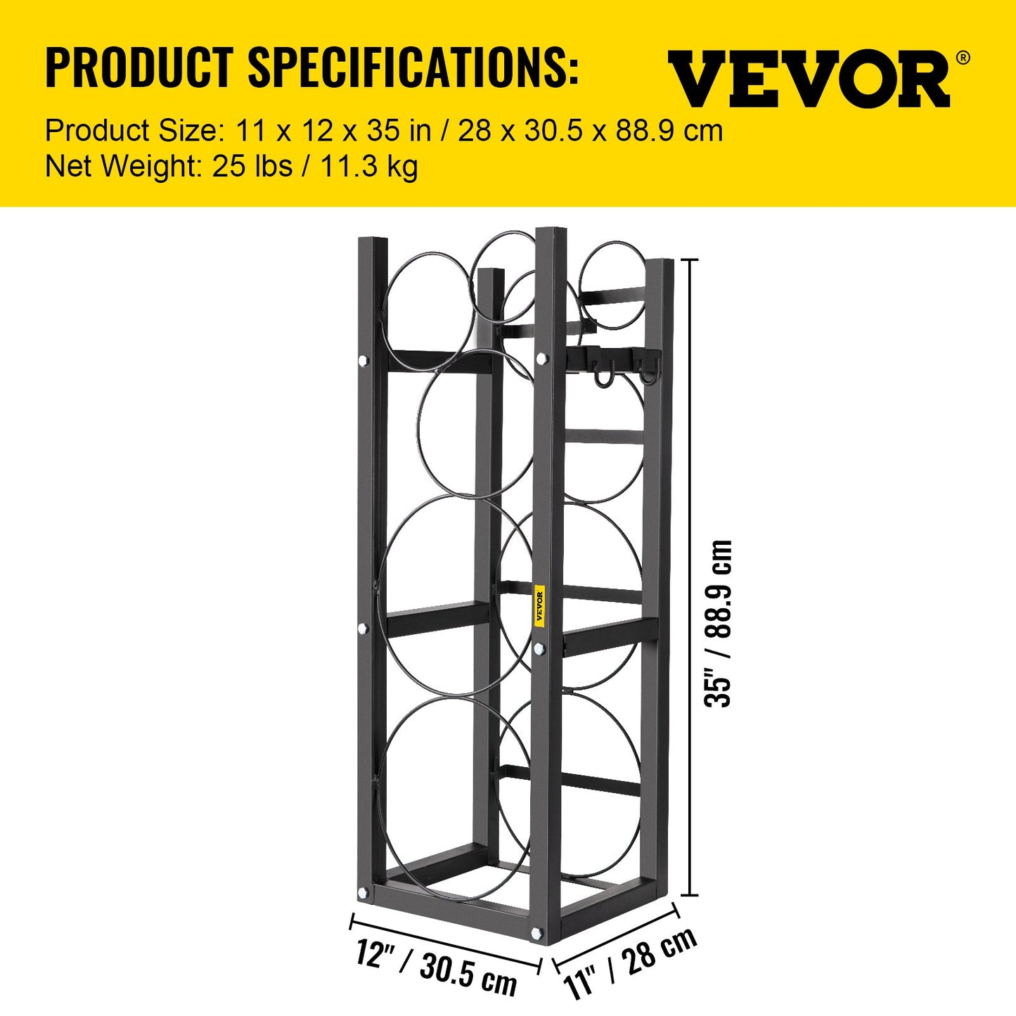 Refrigerant Tank Rack with 2x30lb and Other 3 Saving Space Cylinder Tank Rack 35x13x14-inch Refrigerant Cylinder Rack Gas Cylinder Racks and Holders for Gas Oxygen Nitrogen Storage