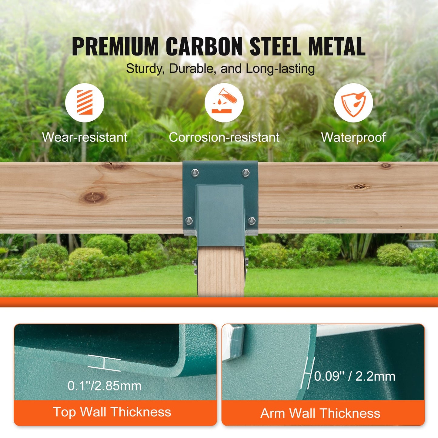 A-Frame Middle Swing Brackets, Heavy Duty Carbon Steel Swing Set Hardware with Mounting Hardware, DIY Swing Set Bracket Swing Set Kit for 2 (101.6x101.6mm) Legs & 1 (101.6x152.4mm) Beam, Green