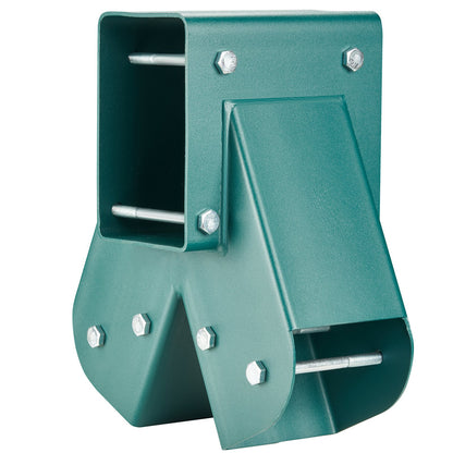 A-Frame Middle Swing Brackets, Heavy Duty Carbon Steel Swing Set Hardware with Mounting Hardware, DIY Swing Set Bracket Swing Set Kit for 2 (101.6x101.6mm) Legs & 1 (101.6x152.4mm) Beam, Green