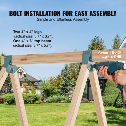 A-Frame Middle Swing Set Brackets, Heavy Duty Carbon Steel Swing Set Hardware with Mounting Hardware, DIY Swing Set Bracket Swing Set Kit for 101.6x101.6mm Legs & 101.6x152.4mm Beam, Green 3Pcs