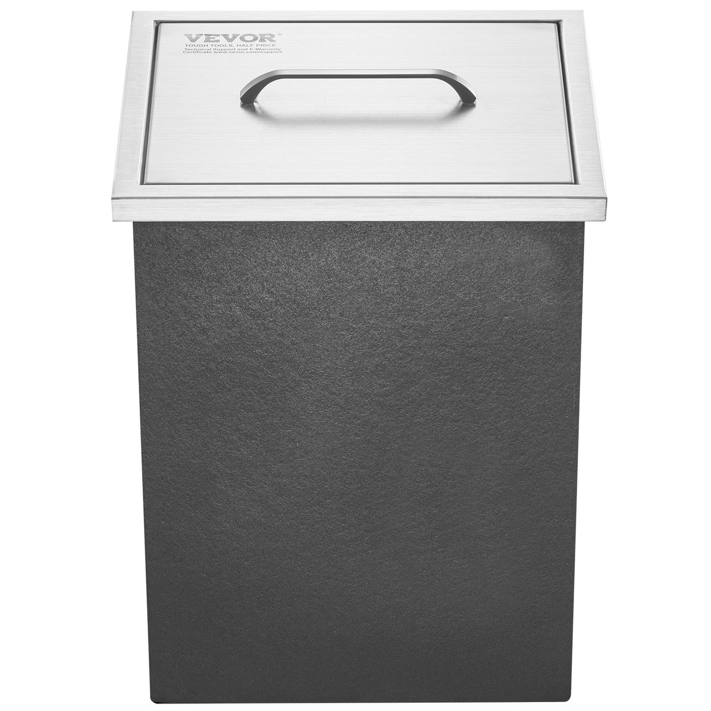 Einbau-Kühlbox, 35,5 cm L x 30,5 cm B x 45,7 cm H, Edelstahl-Eisbox, gewerblicher Eisbehälter mit Deckel, 40-Liter-Eisbar für die Außenküche, inklusive Abflussrohr und Abflussstopfen, für gekühlten Wein und Bier