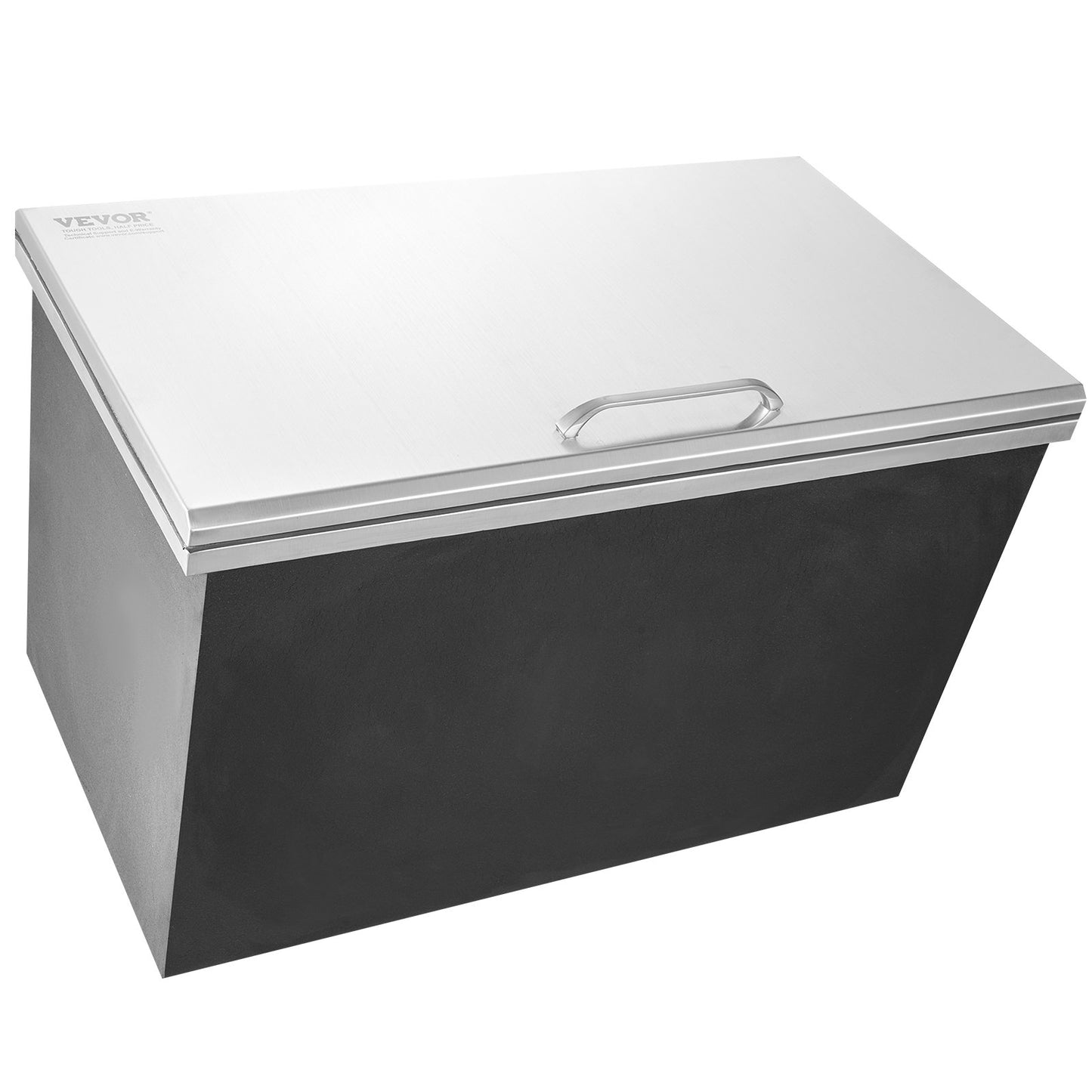 Drop in Ice Chest, 24"L x 20"W x 15"H Stainless Steel Ice Cooler, Commercial Ice Bin with Hinged Cover, 40 qt Outdoor Kitchen Ice Bar, Drain-pipe and Drain Plug Included, for Cold Wine Beer