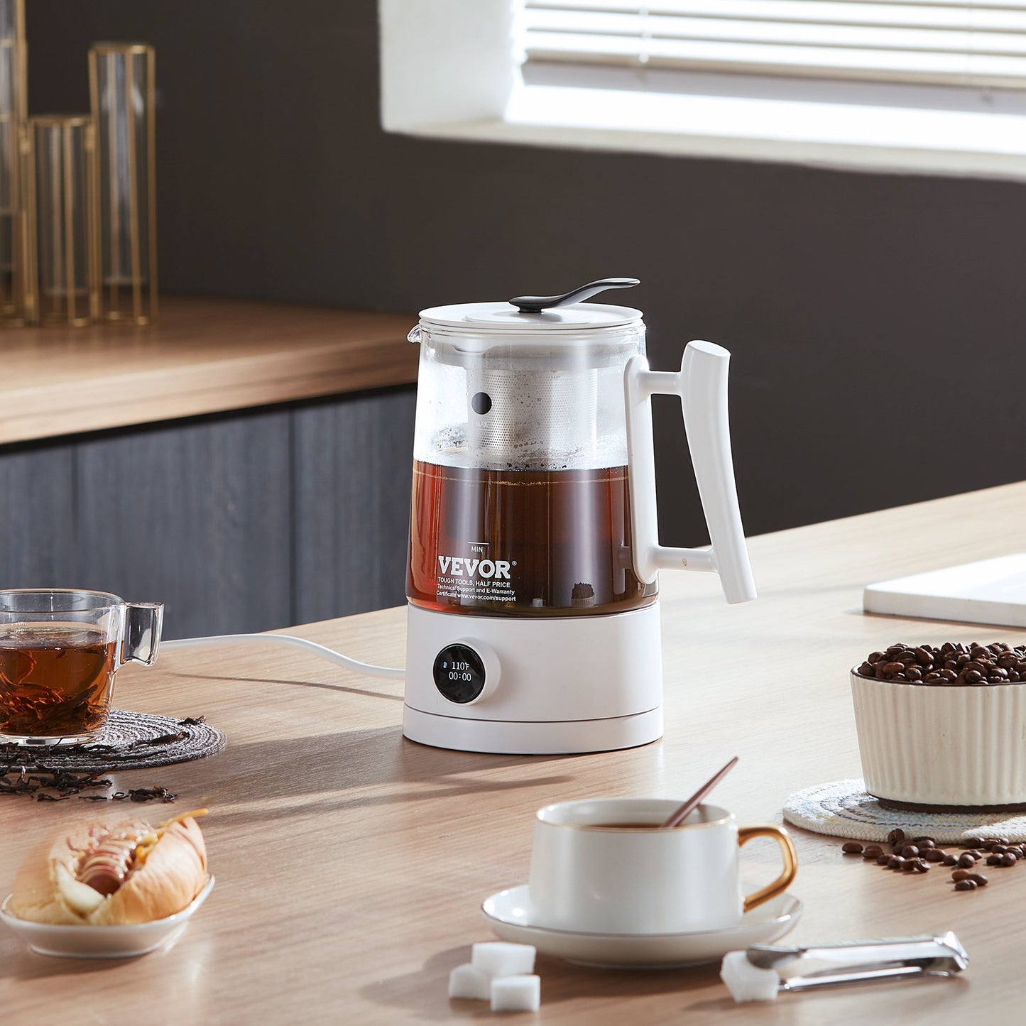 Hydrogen Water Pitcher Generator, 1.5 L / 52.8 oz Large Capacity Hydrogen Generator Water Kettle, SPE and PEM Technology, Hydrogen Rich Water Ionizer Machine for Brewing Coffee or Tea