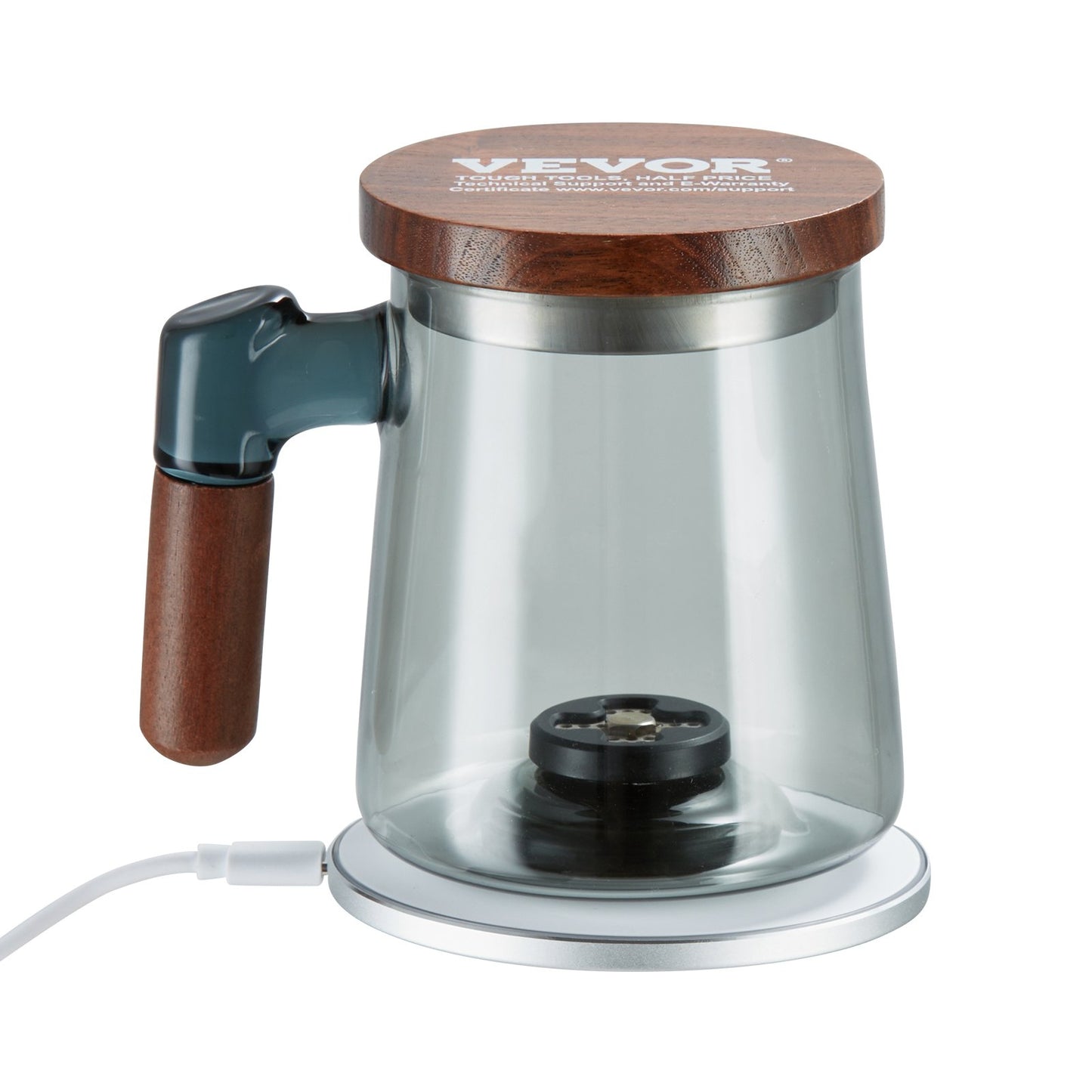 Wasserstoff-Wasserbecher, 400 ml / 14,1 oz Wasserstoffgenerator, tragbares Wasserstoff-Wasserionisationsgerät von SPE Technology mit kabelloser Ladestation, wasserstoffreiche Wasserflasche aus Glas, Gesundheitsbecher