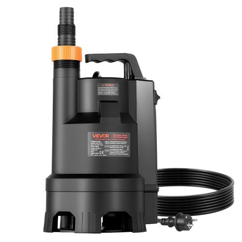 690-W-Tauchpumpe, 17500 l/h, PP-GF20 Tauchpumpe für Abwasser, Schmutzwasser und Frischwasser mit automatischem Schwimmerschalter, langem Kabel, max. Förderhöhe 9 m, für Pools, Gärten, Teiche und überschwemmte Bereiche