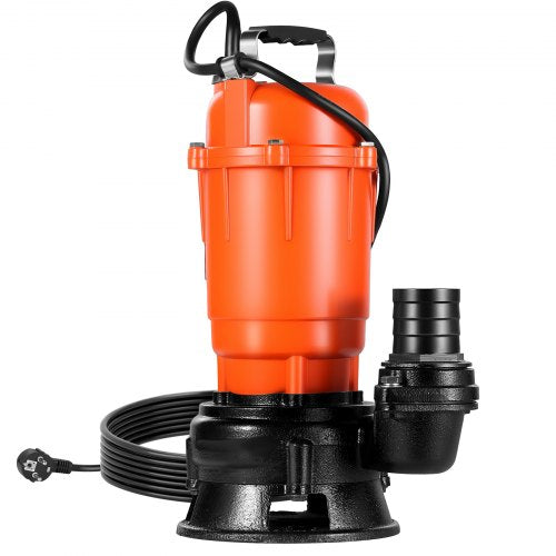 550-W-Tauchpumpe für Schmutzwasser, 18.000 l/h, Tauchpumpe aus Gusseisen für Abwassergruben mit 2-Zoll-Auslass, max. Förderhöhe 10 m, zum Abpumpen von Schmutz- und sauberem Wasser, für Pools, Gärten, Teiche, Keller und überschwemmte Bereiche