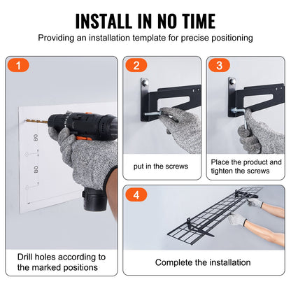 Garage Storage Shelving, 2 Pack, 4 x 1 ft Heavy Duty Garage Shelves Wall Mounted, 400 lbs Load Capacity(Total) Garage Storage Rack Floating Shelves, Suitable for Shop, Shed, Garage Storage