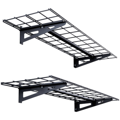 Garage Storage Shelving, 2 Pack, 4 x 1 ft Heavy Duty Garage Shelves Wall Mounted, 400 lbs Load Capacity(Total) Garage Storage Rack Floating Shelves, Suitable for Shop, Shed, Garage Storage