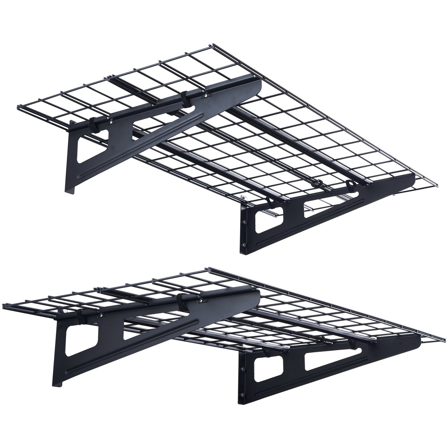 Garage Storage Shelving, 2 Pack, 4 x 2 ft Heavy Duty Garage Shelves Wall Mounted, 500 lbs Load Capacity(Total) Garage Storage Rack Floating Shelves, Suitable for Shop, Shed, Garage Storage