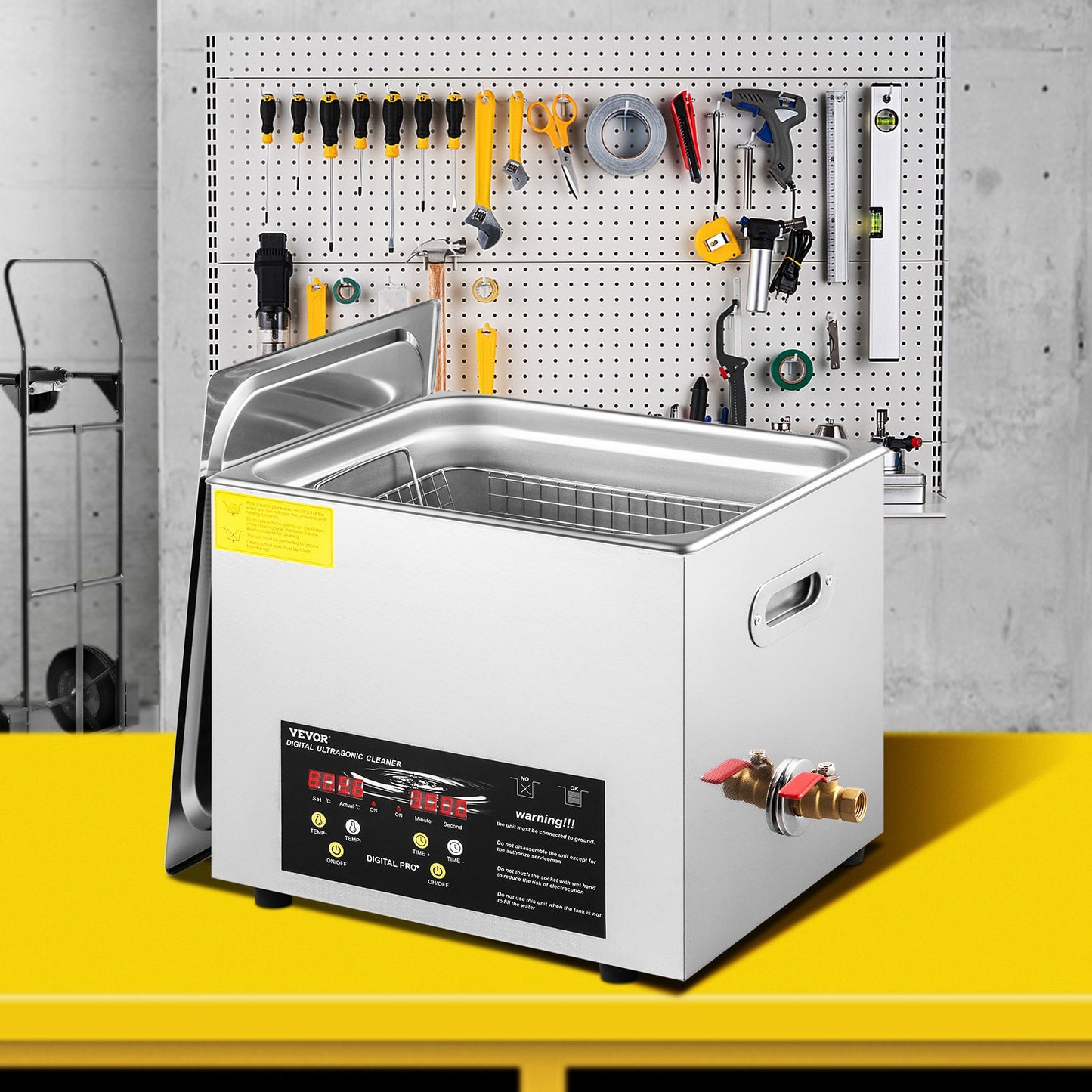 Verbesserter 10-Liter-Ultraschallreiniger (400-W-Heizung, 240-W-Ultraschall) – Professioneller digitaler Labor-Ultraschallreiniger mit Heiztimer zur Reinigung von Teilen und Instrumenten